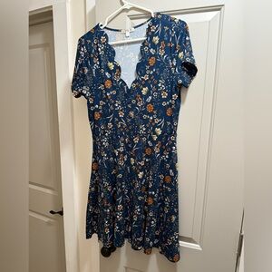 Nine Britton Trinity Knit Scalloped Dress Navy Medium Stitch Fix